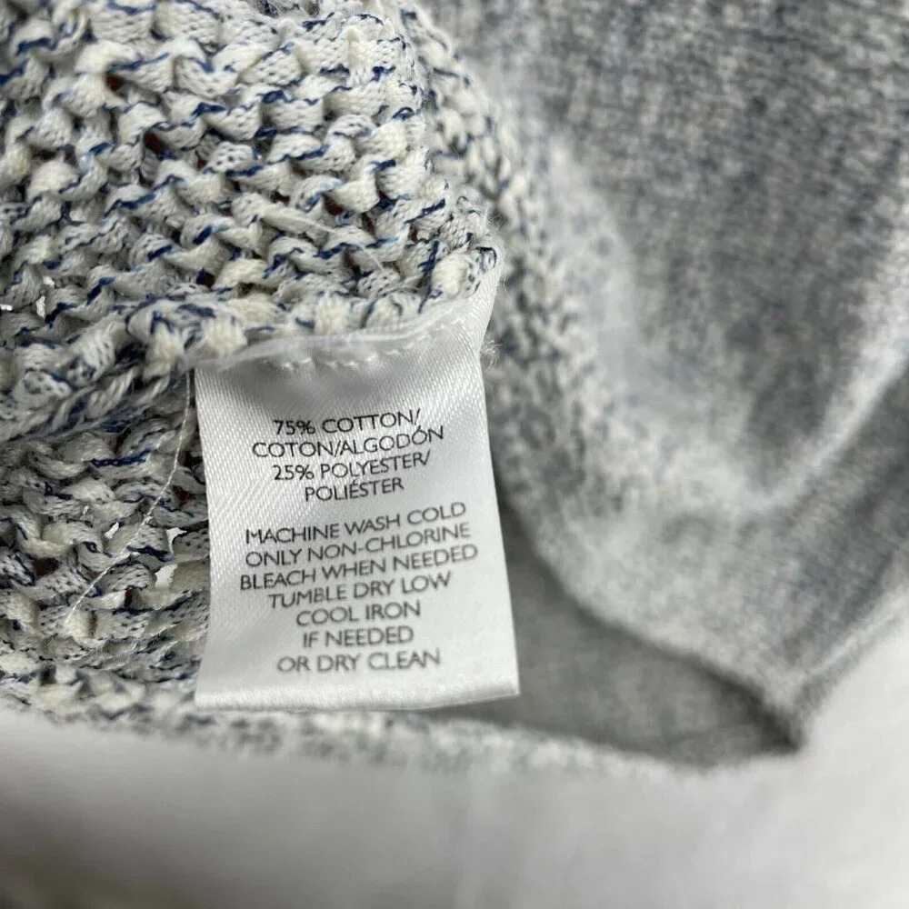 Lou & Grey Sweater Women's Sz S Gray Knitted Cold Shoulder Sleeve Pullover - Picture 10 of 12